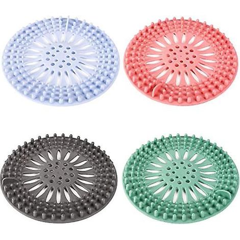 filtre Cheveux En Silicone, 4 Pcs Filtre Protecteur De Drain Couvercles De Drain De Douche Pour Attraper Les Cheveux, Utilis Dans La Baignoire, S (1/5)