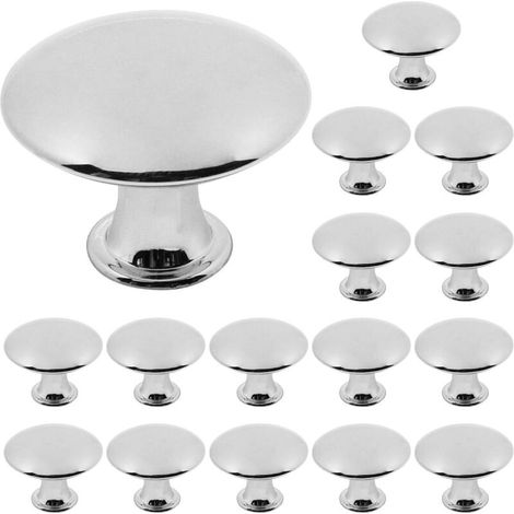 Poignées de meubles vintage - pour armoires et tiroirs - 16 pièces - Argent - 30 mm (1/5)