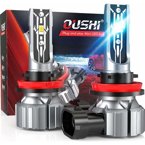 VURAHOME - Ampoules LED H11 55 W, OUSHI H8 H9 Kit de conversion de feux antibrouillard de voiture, 12 000 lumens super lumineux IP68 étanches, 6000 K xénon blanc (lot de 2) thsinde (1/5)