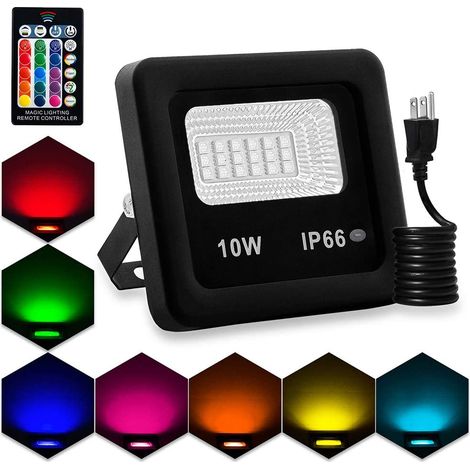 Projecteurs LED, projecteurs extérieurs ultra-lumineux, éclairage de sécurité avec prise, 3000 lm, 6500 K, étanche IP66, pour entrées, escaliers, cour et garage. (1/5)