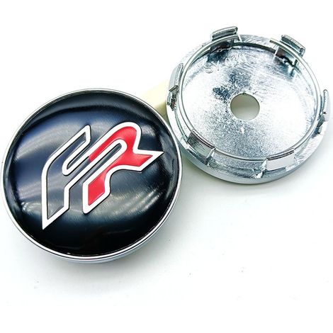FR 60-mm-Radnabenkappe – Felgenmitte GR58MMT60ADVAN, 4 Stück, robustes und einfach zu montierendes Felgenzubehör – Schwarz mit Silber (1/2)