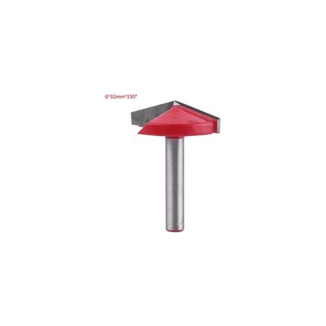Fraise à rainurer, Fraise en carbure de tungstène en V pour la gravure CNC, Outil à bois pour fraise en bout avec queue de 6mm (tige de 6mm, 32mm de large, 150 degrés)