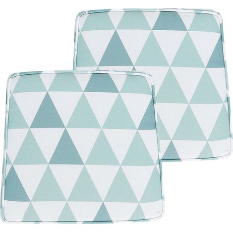 Set di 2 cuscini per sedie da giardino azzurro e bianco 37 x 34 cm a righe Terni