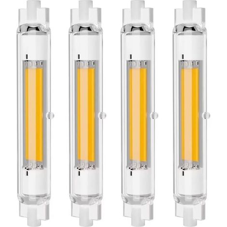 Lot de 4 Ampoules LED R7S 118mm 30W Dimmables, Blanc Chaud 3000K, Sans Scintillement (1/4)