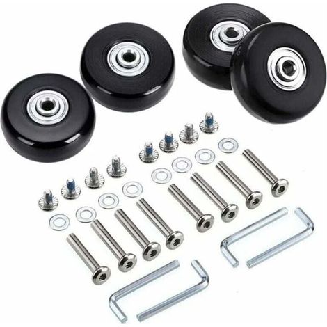 Lot de 4 roues de rechange pivotantes en caoutchouc pour valise, 45 x 18 mm (1/5)