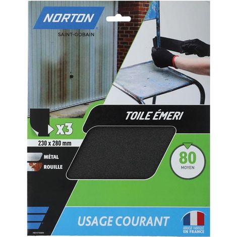 Hojas de tela Emeri 230x280 Grano 80 Norton Corrientes - Norton