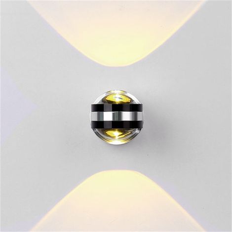 Moderne 10W LED Applique Murale Décoration Lampe Murale Interieur Créatif Minimaliste Luminaire pour Couloir, Chambre, Salon, Noir (Blanc Chaud) (1/4)