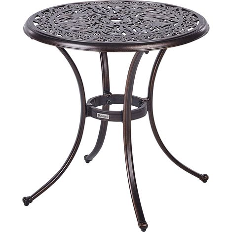 Outdoor Bistrotisch ANDALO 68 cm 68 cm Metall Braun