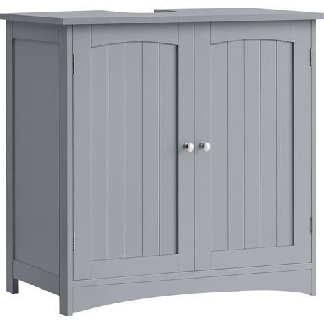 VASAGLE Mobile Sottolavabo per Bagno, Mobiletto da Bagno, Mobile Sottolavandino con 2 Ante, Ripiano Regolabile, Capiente, Stile Moderno, 40 x 70 x 70 cm, Grigio Tortora BBC011G01 (1/5)