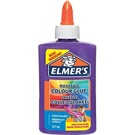 ELMERS COLLE PVA COLORÉE VIOLET 147 ML LAVABLE IDÉALE POUR FABRIQUER DU SLIME 1 UNITÉ ELMER'S 2109502 (1/4)
