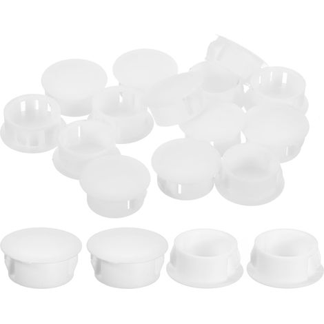 18Pcs Bouchon de Trou en Nylon, 18.5-19mm Diamètre de Trou Bouchon d'étanchéité Rond Souple et Flexible de Verrouillage Bouchons en Caoutchouc pour Bouteille, Tuyau, Cuisine, Blanc (1/5)