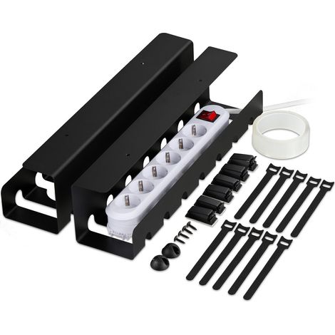 Bandejas para gestion de cables de escritorio juego de 2 de acero (1/5)