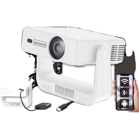 Filiyano – projecteur portable – Mini projecteur portable, connexion sans fil, blanc, prise européenne