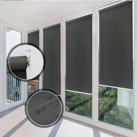 Wolketon Tenda Verticale Esterna 140x140 cm per Balcone e Terrazza Protezione Solare Impermeabile 80% Grigio Scuro