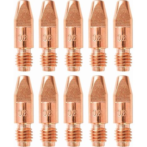 10PCS MIG MB 36KD Accessoires de Soudage 0,8MM Pièces d'usure Pointe de Contact Buses de Soudage Embout de Contact M8x30mm Accessoires (1/5)