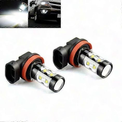 Kit 2 ampoules LED H11 ultra lumineuses 6000K blanc froid, feux de croisement ou route, intensité maximale (1/4)
