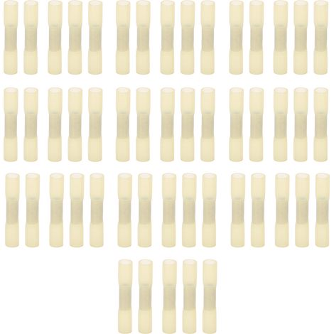 50 connecteurs étanches à sertir BHT5.5, lot de 50 pièces de cosses thermorétractables pour épissure de câbles électriques. (1/5)