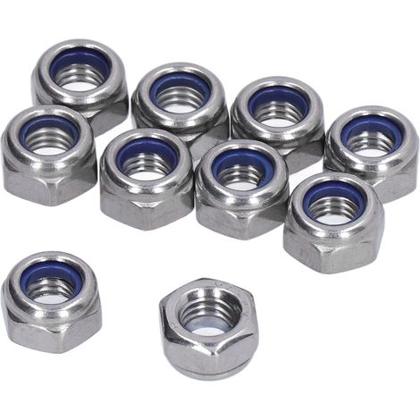 Lot de 100 écrous à frein à inserts nylon en acier inox A2-70 M4 pour réparation véhicule équipement (1/5)