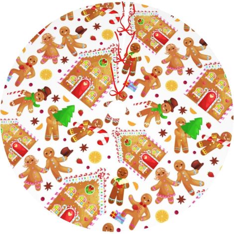 Tapis De Sapin De Noël - Motif Plaid Buffalo Coloré Avec Lapins Et Œufs De Pâques - Diamètre 91 Cm - Pour Décoration Festive Intérieure (1/5)
