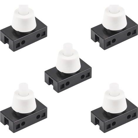 5 Pièces Interrupteur à Bouton Poussoir à Verrouillage En Plastique, Interrupteur à Bouton Poussoir Pour éclairage Intérieur De Voiture, Bouton Poussoir Pour Lampe Lecture Voiture(Noir) (1/5)