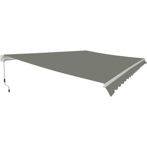 Greenbay Garden Patio Manual Retractable Awning Canopy Sun Shade Shelter Angle Adjustable 2.5x2M Grey (1/5)