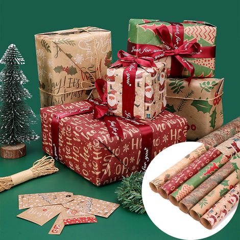 Wrapping Paper - Double-Sided Christmas Design - 100 cm x 44 cm - Holiday Gift Wrap - 1 Roll (1/2)