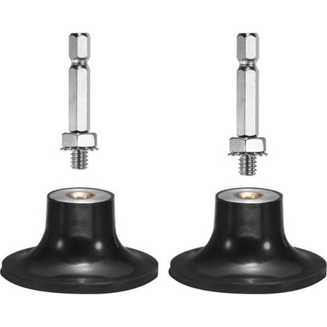 2Pcs 2" Porte Disque de Ponçage Rapide 6.35mm Porte Outil de Tige pour Meuleuse à Matrices Ponçage et Disques de Conditionnement, Noir (1/5)