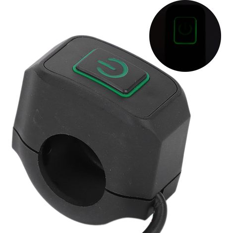 Interrupteur de guidon moto 22mm étanche universel, bouton de commande pour phare, vert, poignée de vélo, accessoire robuste. (1/5)