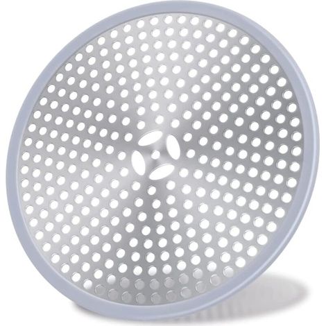 Drain de Douche, Filtre de Cheveux, Filtre pour bonde de Douche, Grille Douche Anti Cheveux, Couverture de Drain Filtre à Évier, Attrape-Cheveux Douche Drain - Acier Inoxydable Argent et Silicone 1 (1/5)
