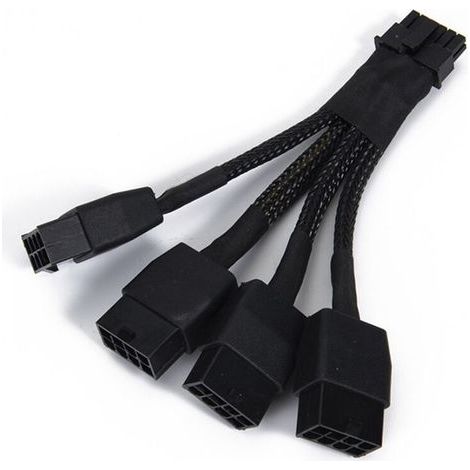 Convient aux connecteurs PCI-E 5.0 femelles 4x8 broches vers 16 broches, câble haute tension 12V, compatible avec les cartes graphiques RTX 4090 et RTX 4080, câble adaptateur 18AWG. (1/2)