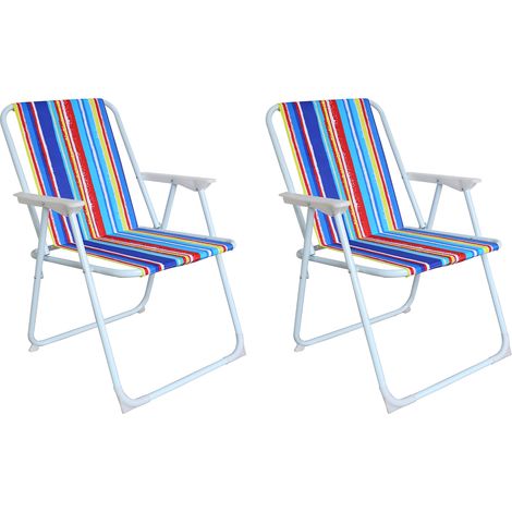 2 Stück Campingstuhl Regenbogen gestreift-MPO2600SR-2 (1/2)