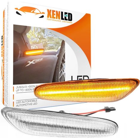 2x Clignotants LED BMW Serie 1 E81 E82, 3 E46 E90 E91 E92, 5 E60 E61, X1 E84 X3 E83 - Clair - La paire