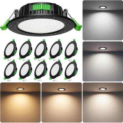 Spots LED Encastrables 5CCT 5W Ø68-75mm, Spots LED Plafond Lot 10 (1/5)