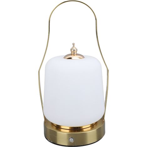 Lanterne LED rétro sans fil rechargeable avec variateur progressif et 3 modes d'éclairage, dotée d'une poignée, idéale pour la maison, la chambre ou le camping. (1/5)