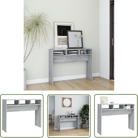 The Living Store Konsolentisch Grau Sonoma 105x30x80 cm Holzwerkstoff - Konsolentisch - Beistelltisch - Sideboard - Grau - Holzmöbel (1/5)