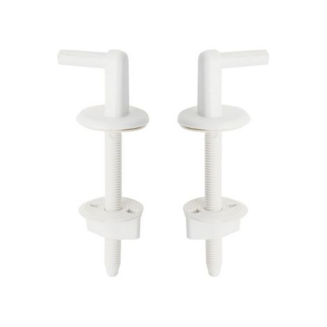 Rak Ceramics Kit cerniere per sedile wc 180-K900 in plastica di colore bianco set di ricambio per copriwater vaso (1/2)
