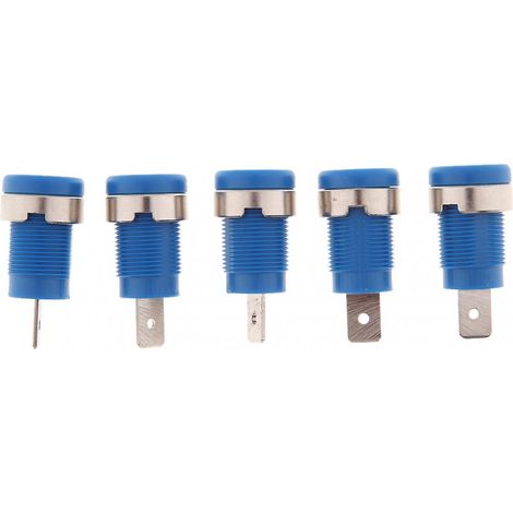 5 Stück 4-mm-Bananenstecker-Klemmmutter für Bananen-Multimeterbuchse, blau (1/4)