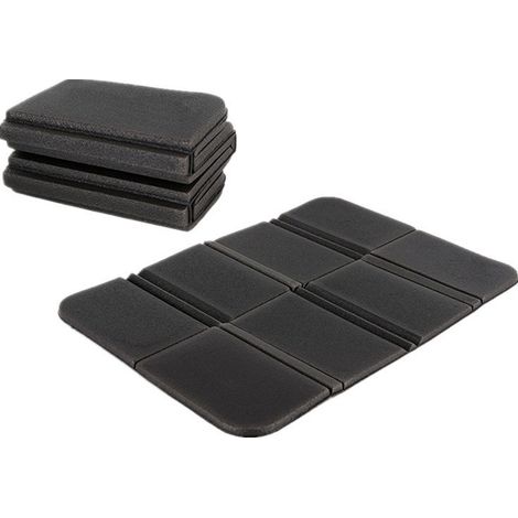 Noir 385&275&8 mm Coussin de siège extérieur pliable en 8 parties, imperméable, tapis de randonnée, coussin pour gazon extérieur (1/5)