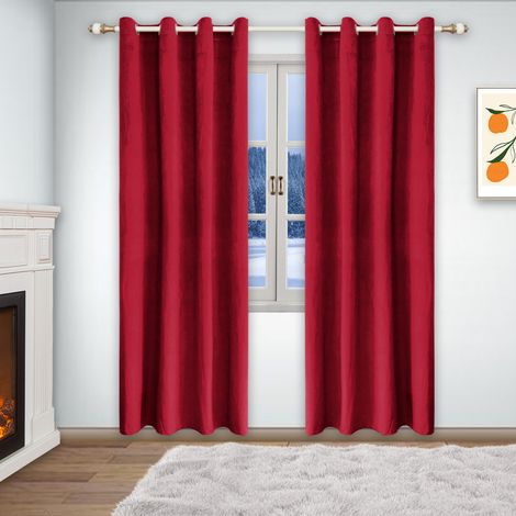 Rideaux occultants, idéaux pour la chambre, à œillets, isolants thermiques et phoniques, pour le salon (lot de 2), dimensions : 132 x 160 cm (largeur x longueur).