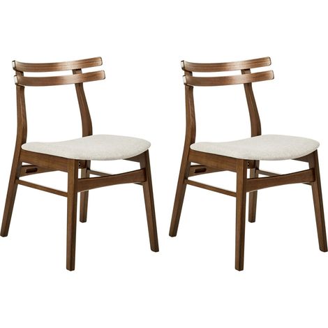 Esszimmerstuhl 2er Set CYNTHIANA Holz Hellbeige