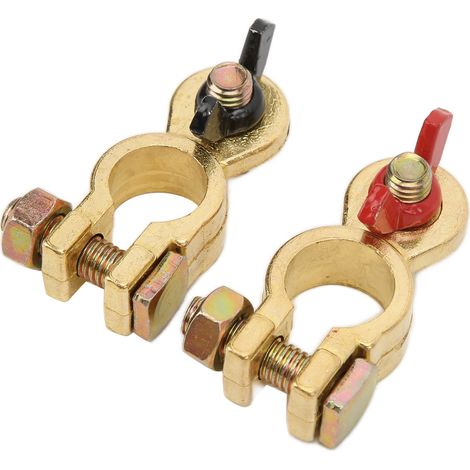 Connecteur de borne de batterie automobile en cuivre pur, clip de fixation. (1/5)
