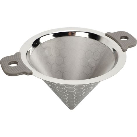 Konischer Kaffeefilter mit 150 Mesh, doppellagig, aus Edelstahl, für Zuhause, Café oder Büro. (1/5)