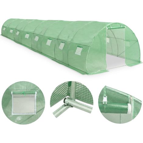 Invernadero de carpa para plantas flores y verduras 36 m² 1200 x 300 x 200 cm verde 020044446