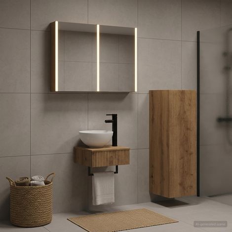 vidaXL Bathroom Cabinet Set 4 pcs Artisan Oak Engineered Wood (1/5)