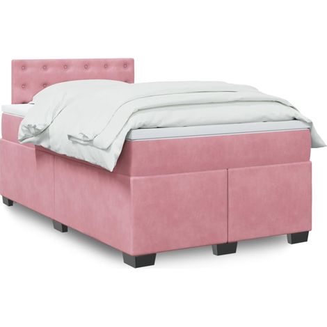 Boxspringbett mit Matratze Rosa 120x200 cm Samt