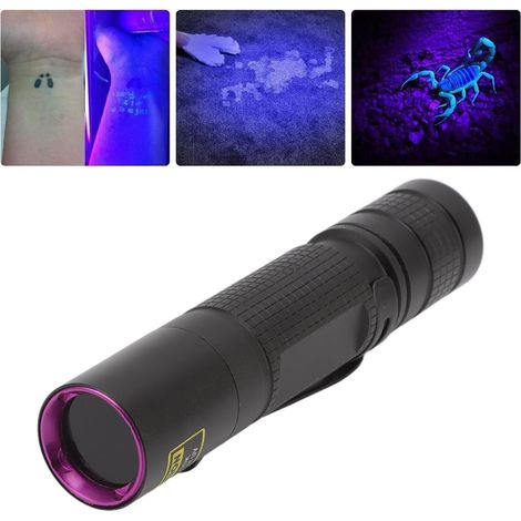 Lampe stylo UV 365 nm portable avec clip, petite lampe torche, miroir noir, pour la détection des taches d'urine d'animaux et des agents fluorescents (1/5)