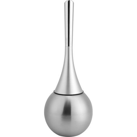 Kreatives Set mit Halter für Toilettenbürsten und Edelstahlsockel (silber) (1/5)