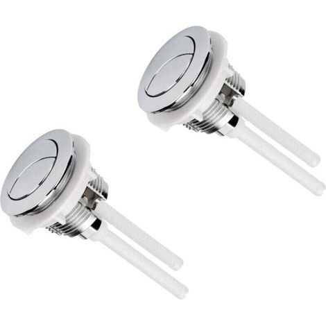 2 Pièces Boutons Poussoirs de Toilette Double Chasse Bouton 38mm Standard Chrome Plaqué Argent WC Réservoir Boutons (1/4)