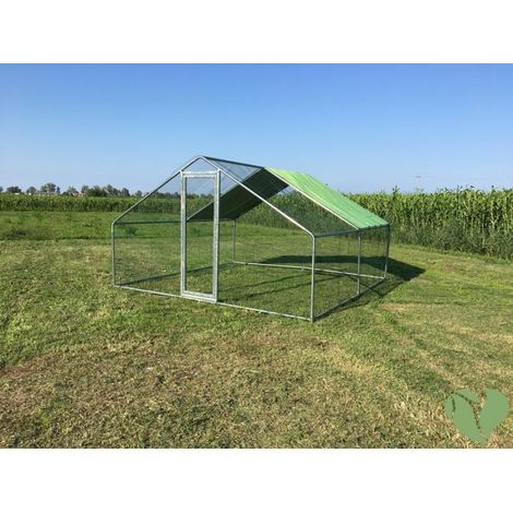 Recinto Da Giardino Per Animali Da Cortile 4x4  Mod. L Copertura 2X4 m