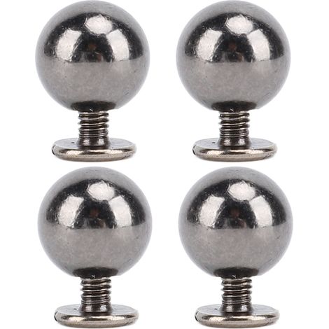 50 kits de rivets ronds en fer massif multifonctionnels de 8 mm pour vêtements et travaux manuels, argent et noir. (1/5)